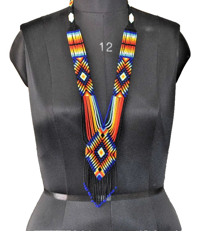 Handmade Necklace Seed Bead Boho American Style Nativ Beaded Multi Strand Gifts