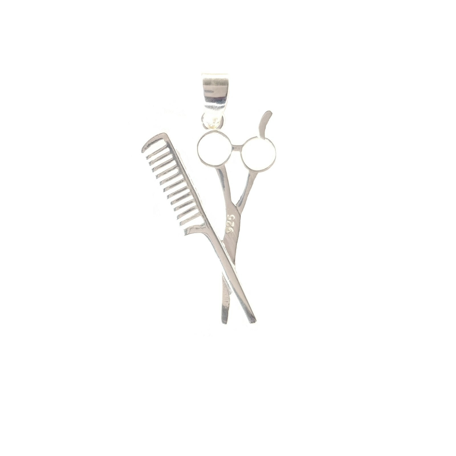 45cm Hairdresser Scissors 925 Silver Necklace Barber Hair Stylist Coiffeur 967