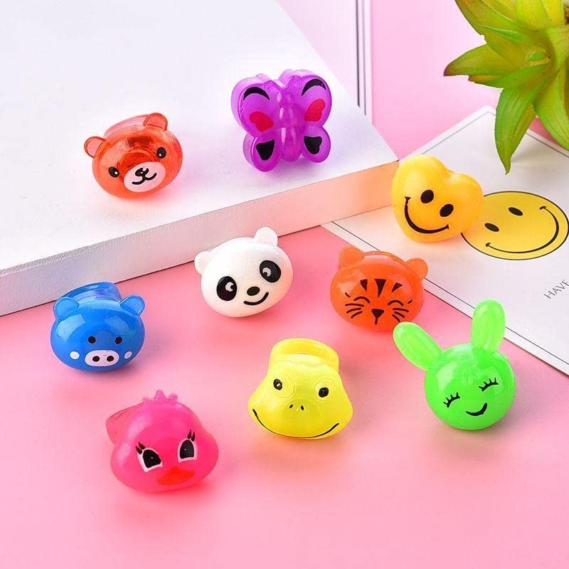 27 Pcs LED Light Up Ring Colorful Flashing Glow in Dark Soft Jelly Party Favors