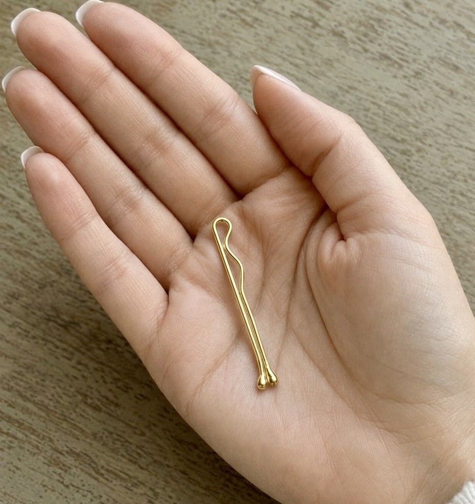 14K Gold Bobby Pin Handmade – Luxury Hair Clip Accessory Jewelry Gift For Her
