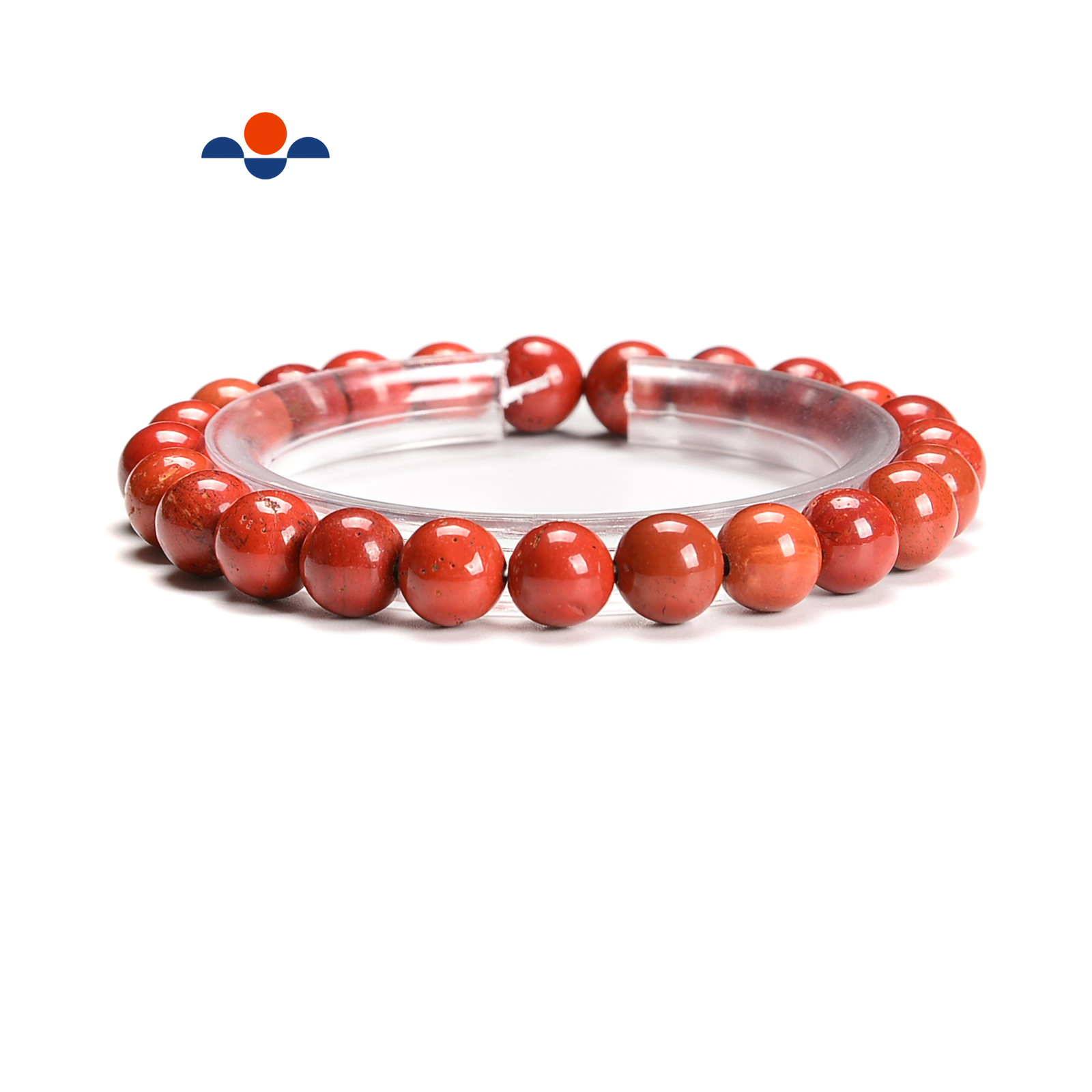 Natural Red Jasper Smooth Round Elastic Bracelet Beads 4mm 6mm 8mm 7.5” Length