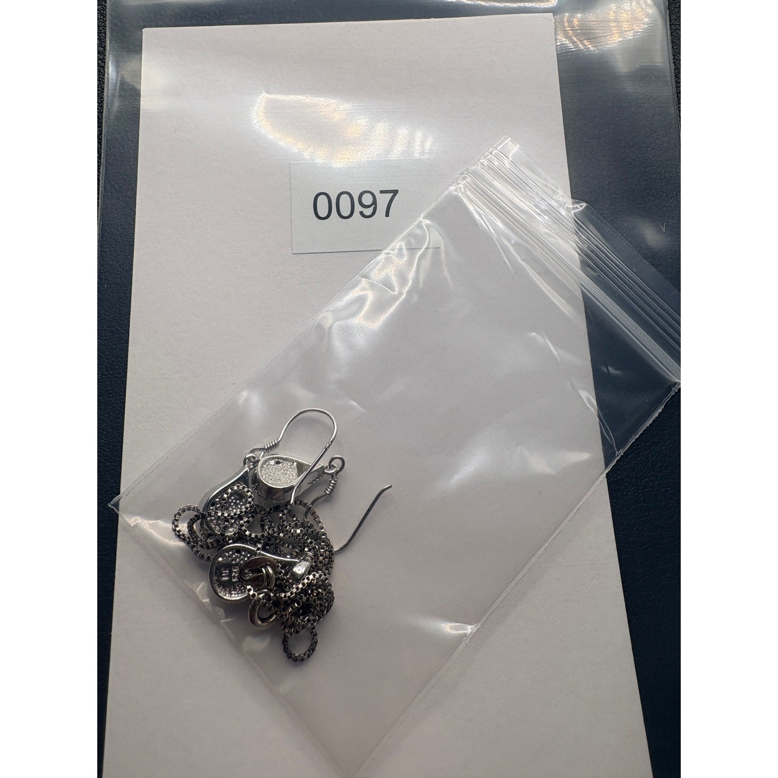 Sterling Silver Ammolite 18″ Necklace Dangle Earring Set