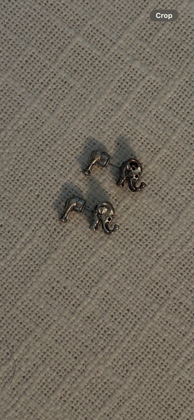 Enreverie Elephant False Gauge Earrings, Antique Silver Plated Stud