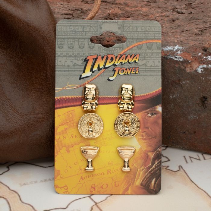 Lucasfilm’s Indiana Jones Raiders of the Lost Ark Idol 3 Pairs Stud Earrings Set