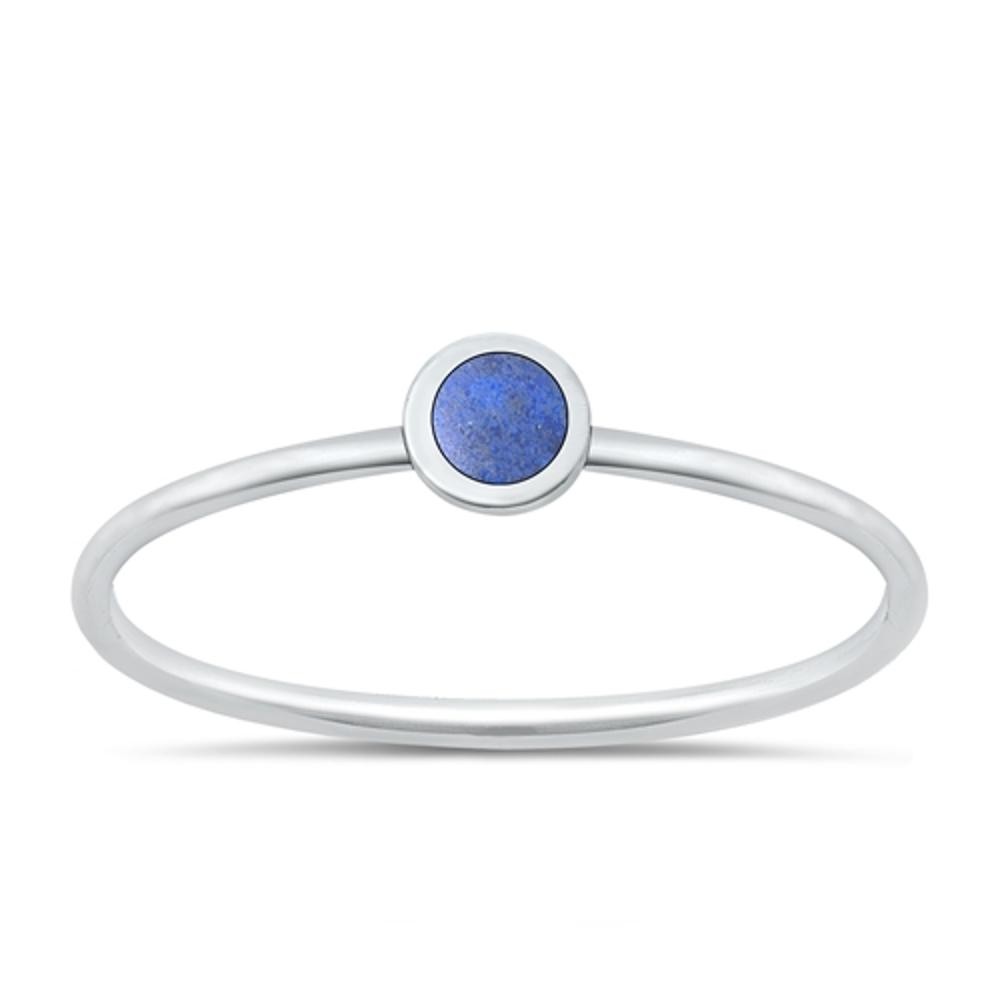 Lapis Promise Ring New .925 Sterling Silver Minimalist Fashion Band Sizes 1-8