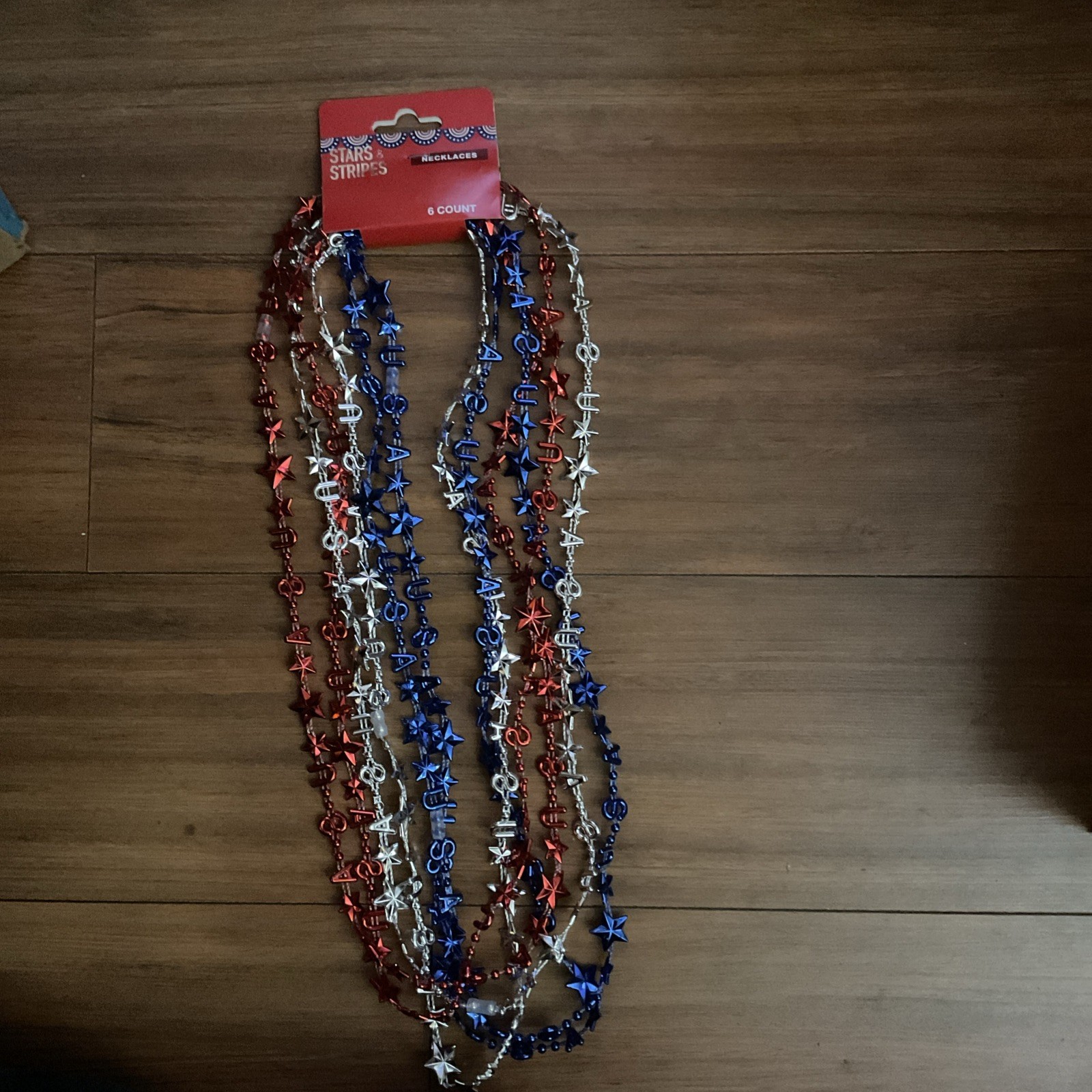 Stars & Stripes 6 Count USA Necklace