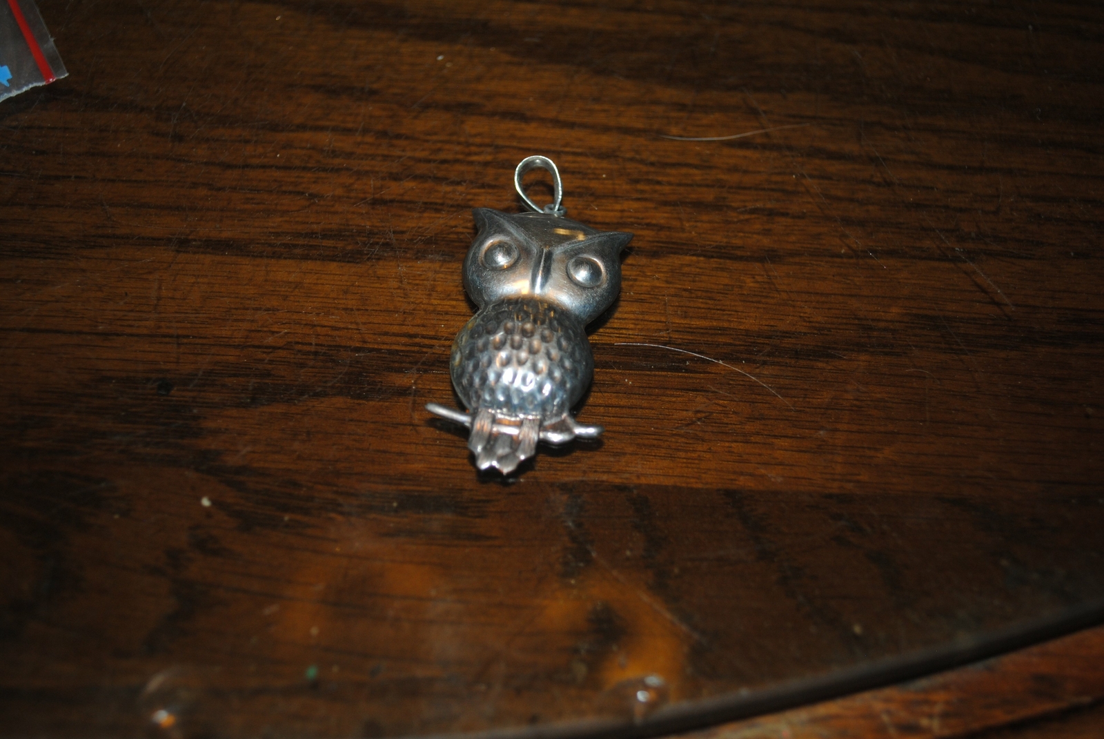 Silver Owl Pendant 1 3/4 inches long