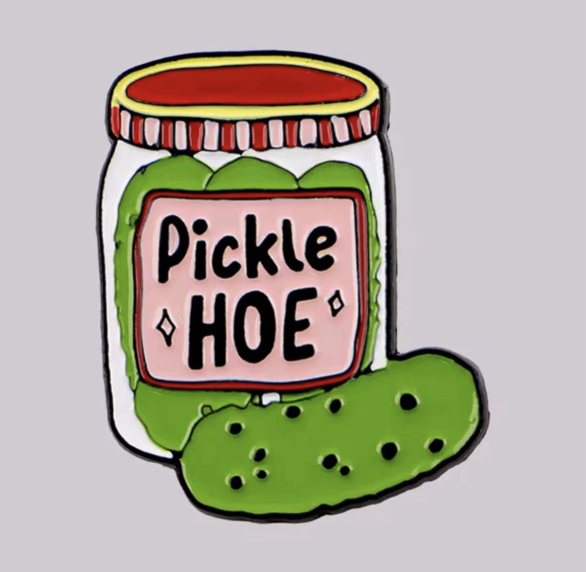 Pickle Hoe Jar Style 1pc Rubber Pin Backer Humor Pickle Hoe Pin FREE SHIPPING