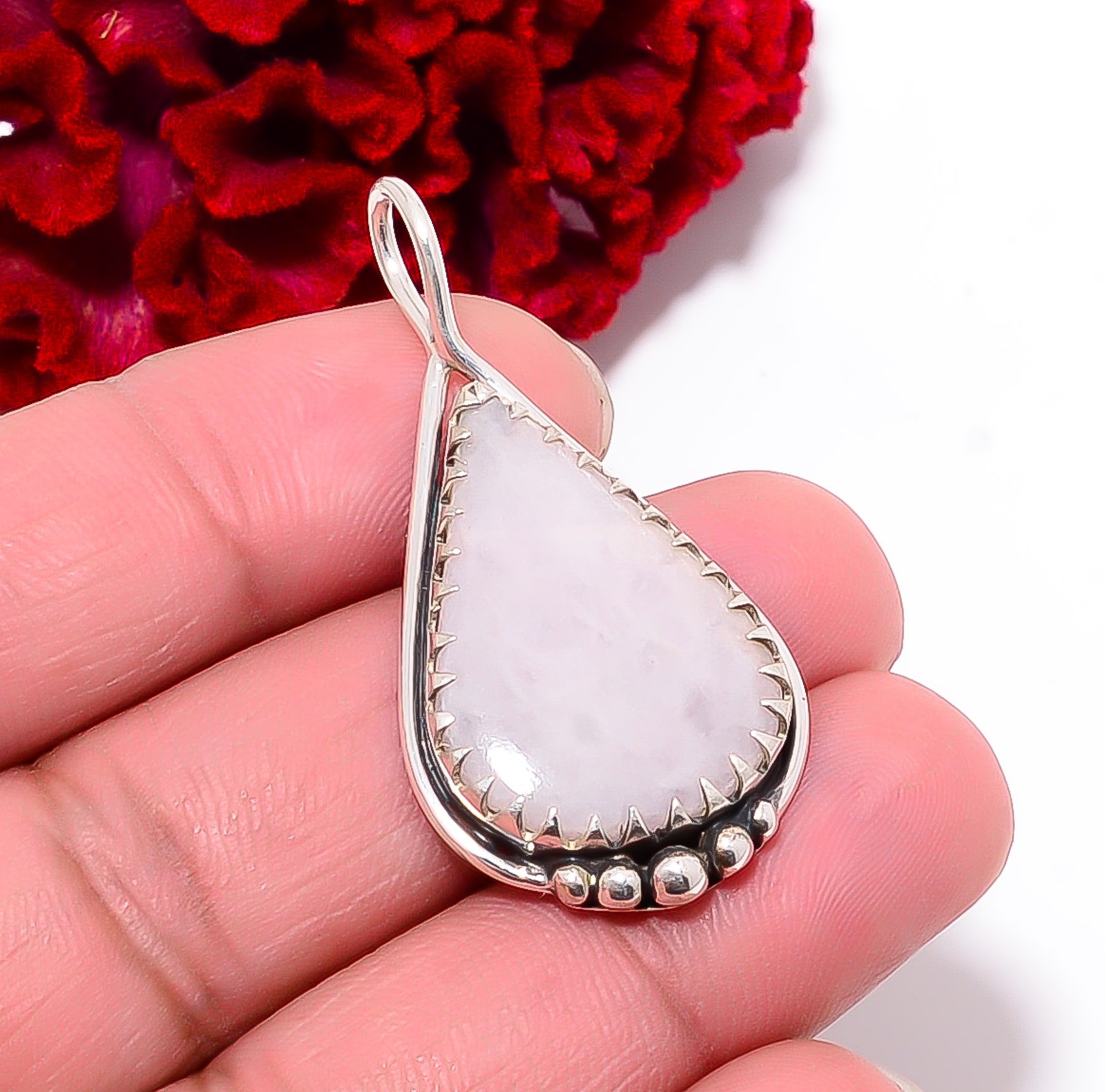 Pink Kunzite – Laghman Gemstone 925 Sterling Silver Pendant 1.79″ P99413