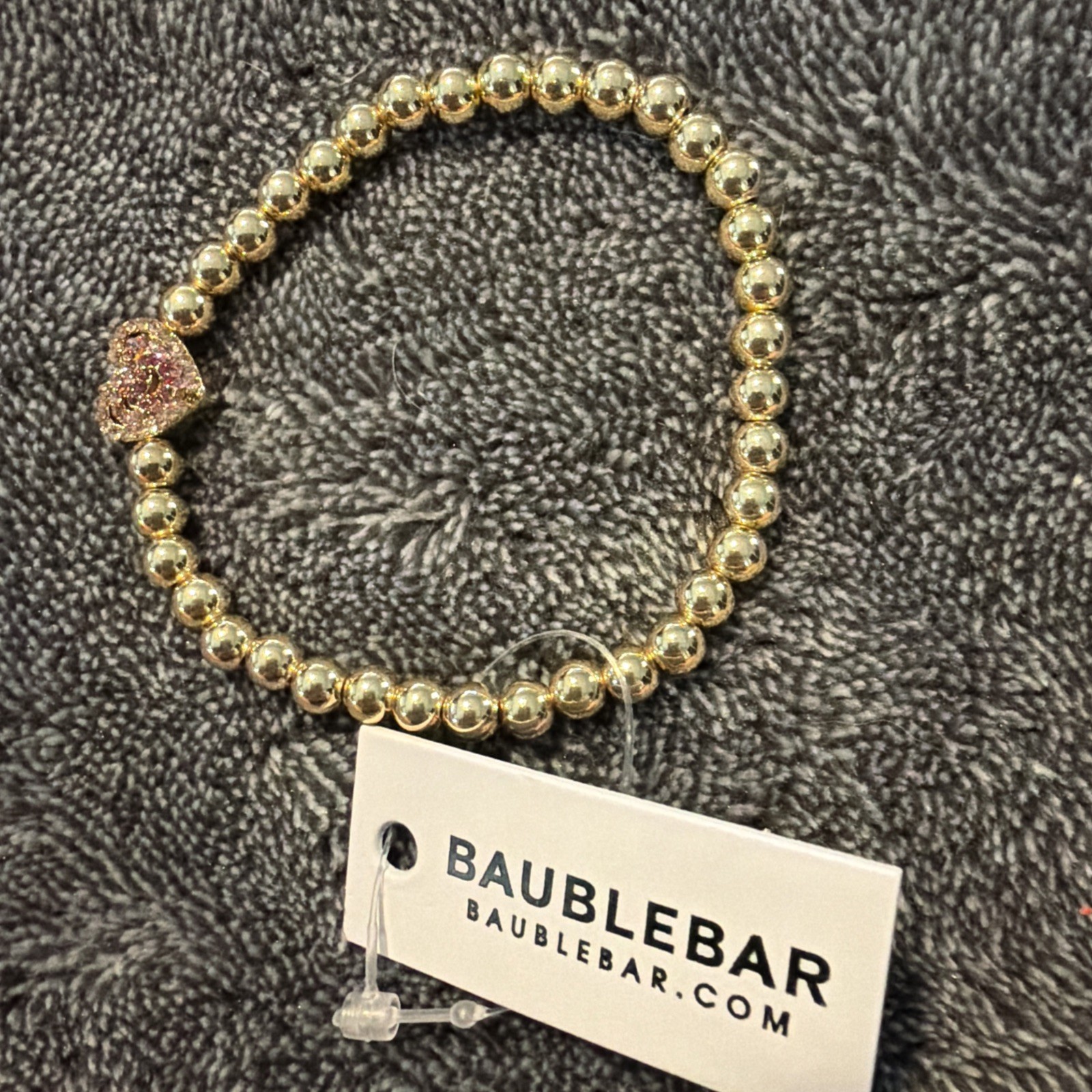 BAUBLEBAR Set of 2 Pisa Bracelets, Gold & Red and Gold with Pink heart. NWT