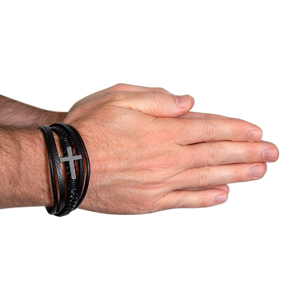 To My Best Friend Cross Leather Bracelet Christmas Birthday Graduation Gift