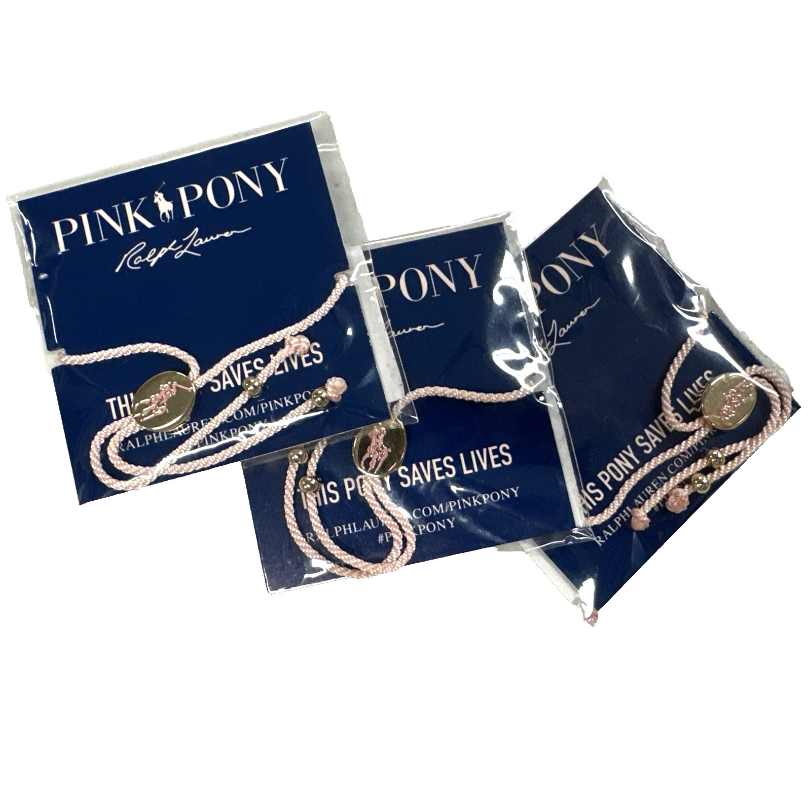 Polo Ralph Lauren Light Pink Pony Bracelet New For 2020 Authentic NEW 3-PACKS