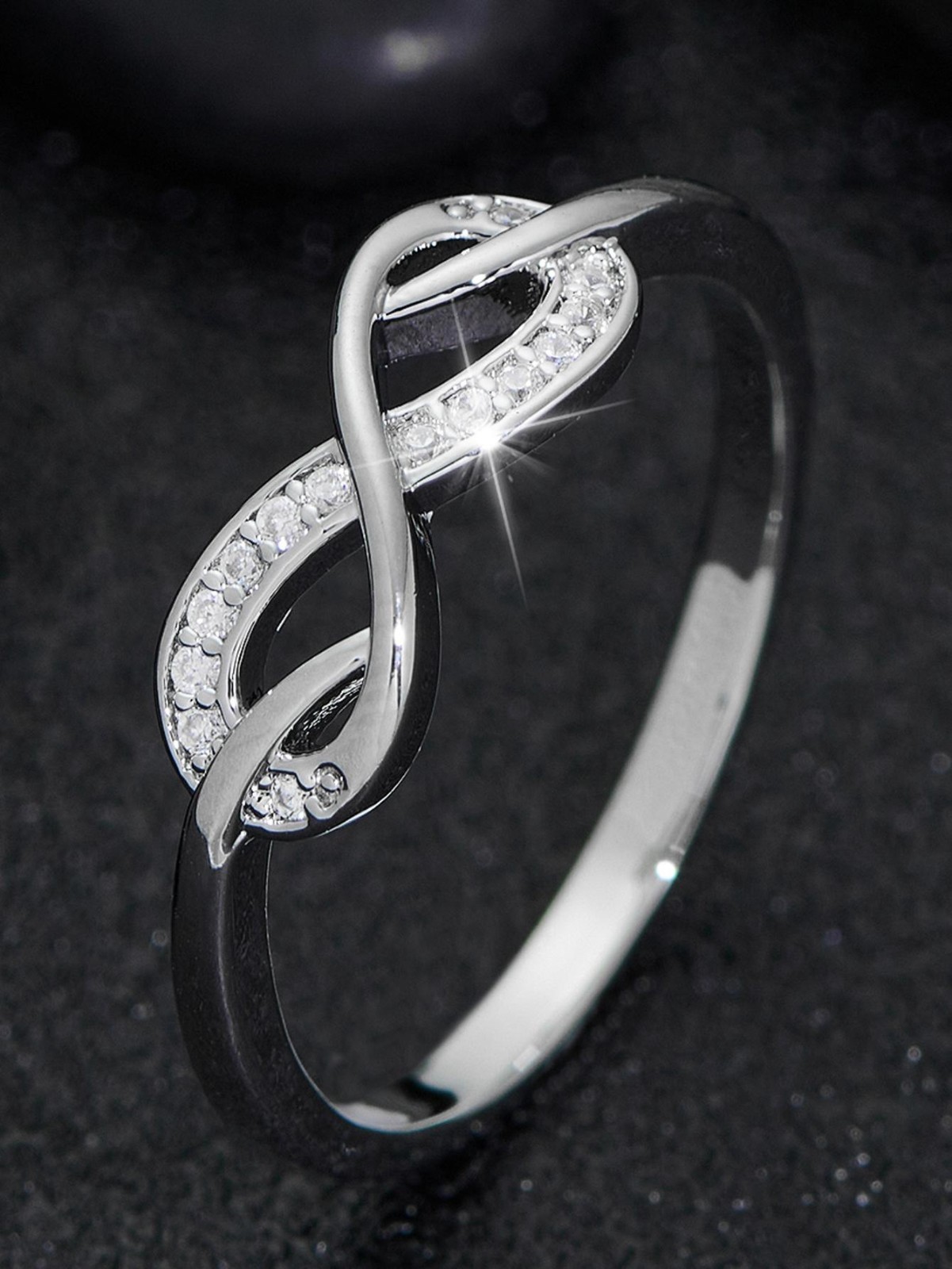 Infinity CZ Ring Forever Endless Love Eight Shape Band Ring Women Jewelry Gift