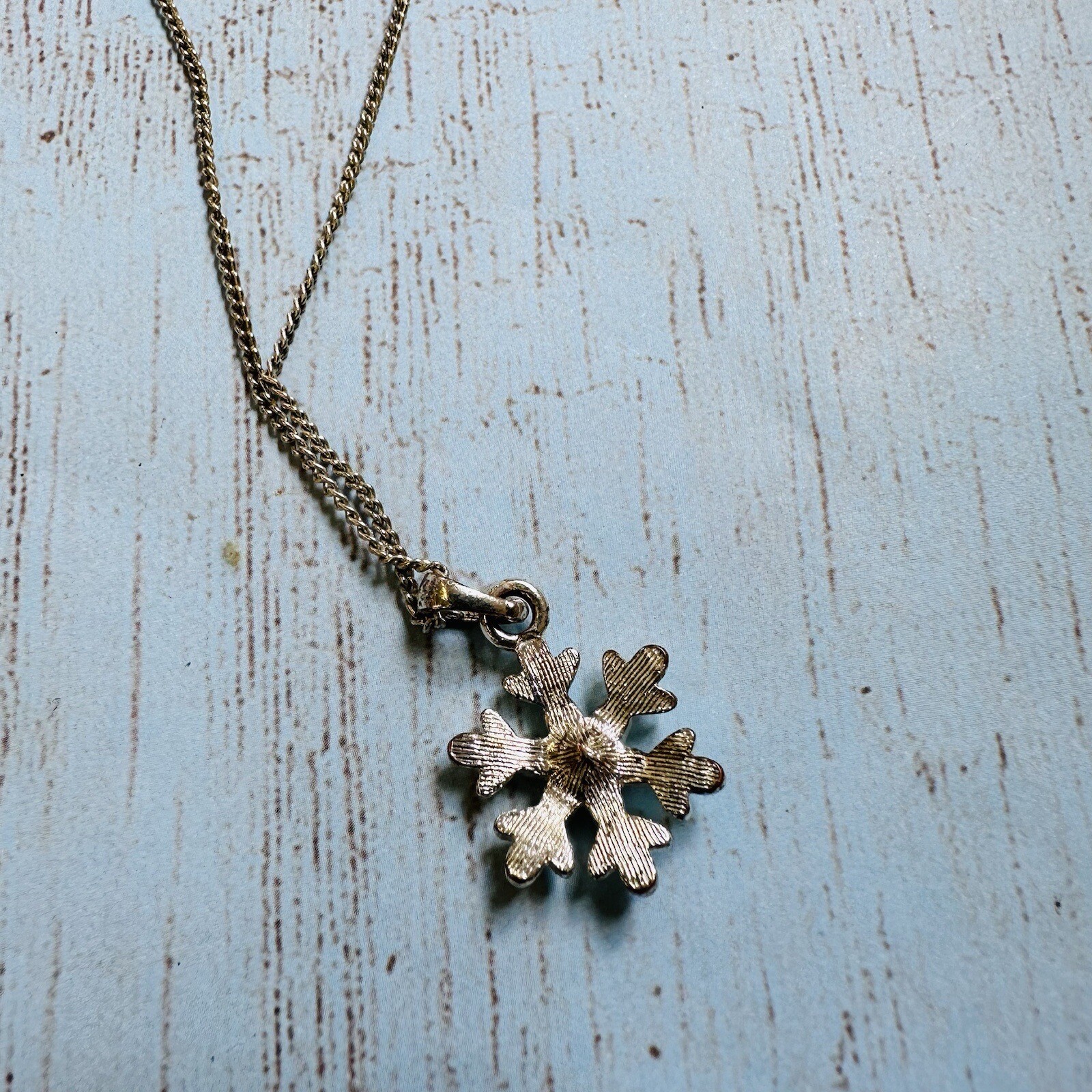 Christopher Radko Silver Crystal Snowflake Necklace Flaw