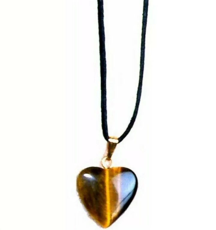 Tiger Eye Small Heart Pendant Necklace w/Free Jewelry Box New