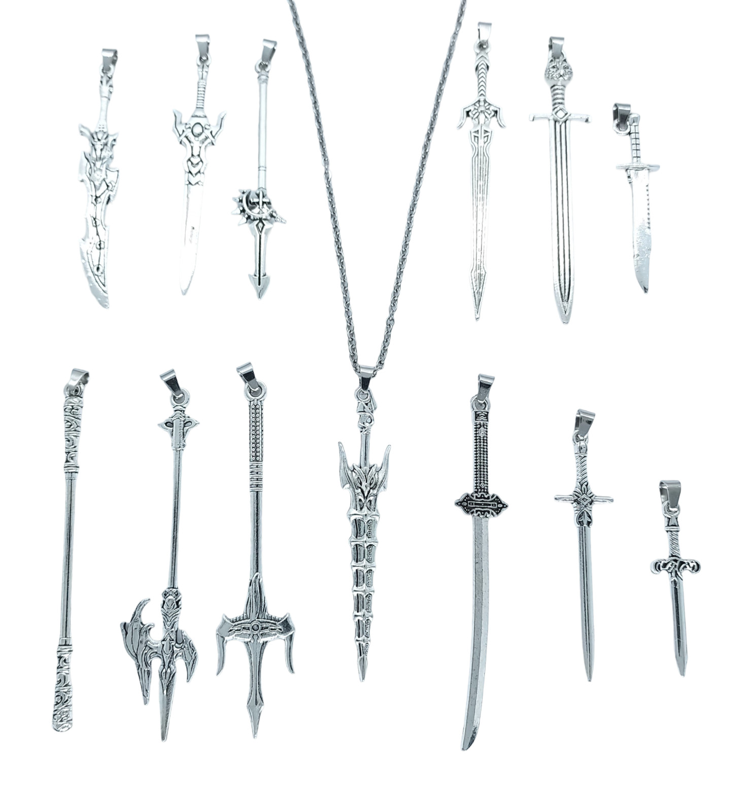 USA Seller Swords Sword Shaped Zinc Alloy Cute Pendant Necklace Jewelry NEW