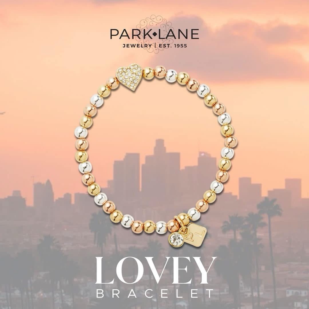 Park Lane LOVEY Gold Silver Rose Gold Bead Stretch Bracelet Retail $38