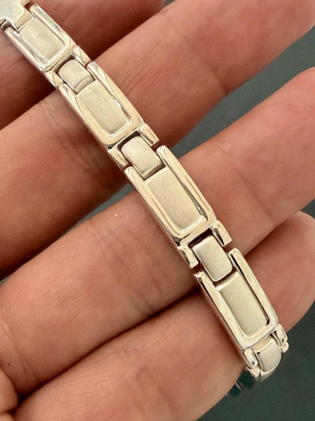 925 sterling silver Chunky Link Bracelet Swiss made high quality Vintage