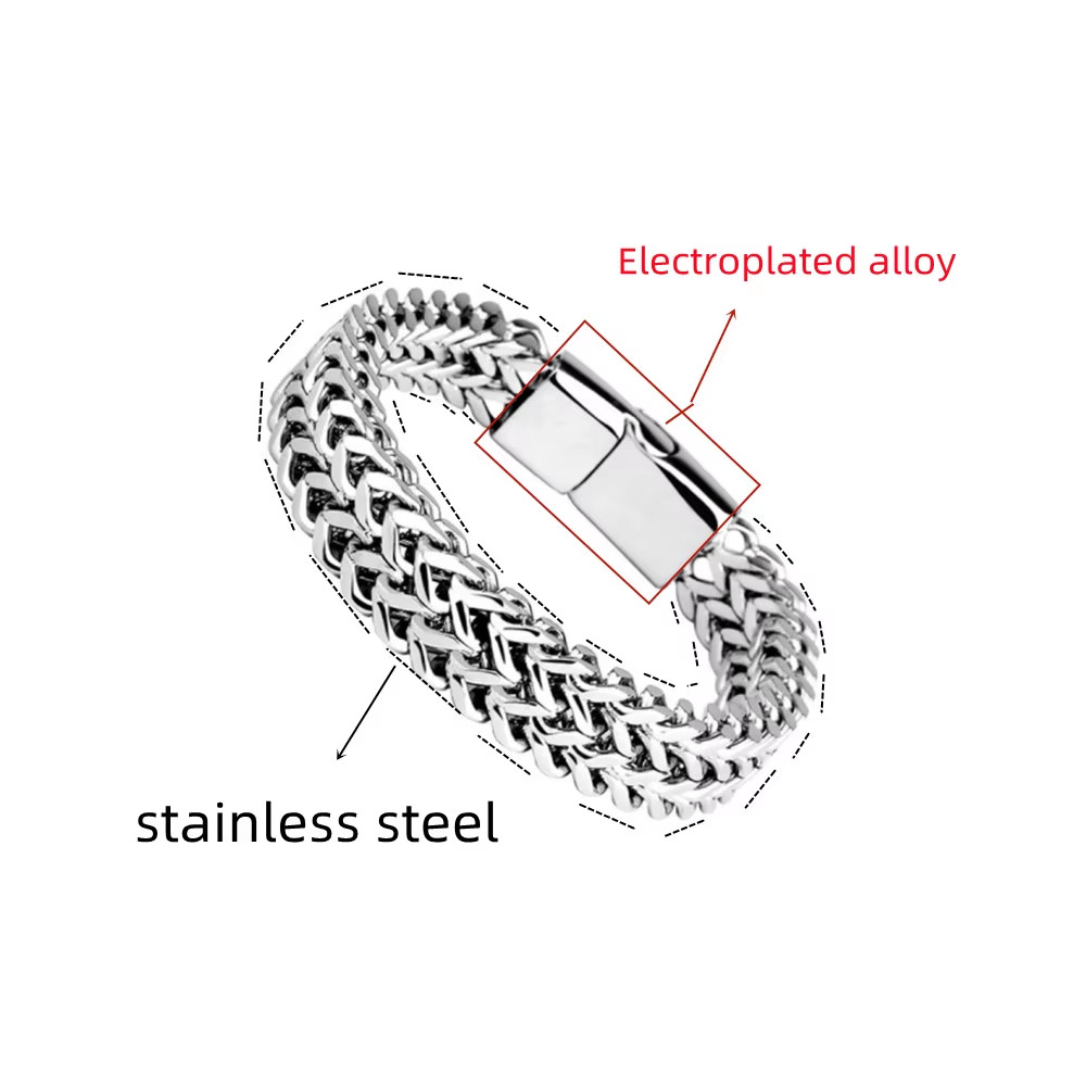 Stainless Steel Braided Double Row Front and Rear Fish Scale Alloy Magnetic Buck