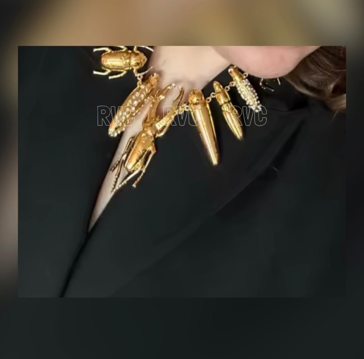 Gold Plated Beetle Pendant Necklace Surrealist Statement Chunky Insect Art Piece