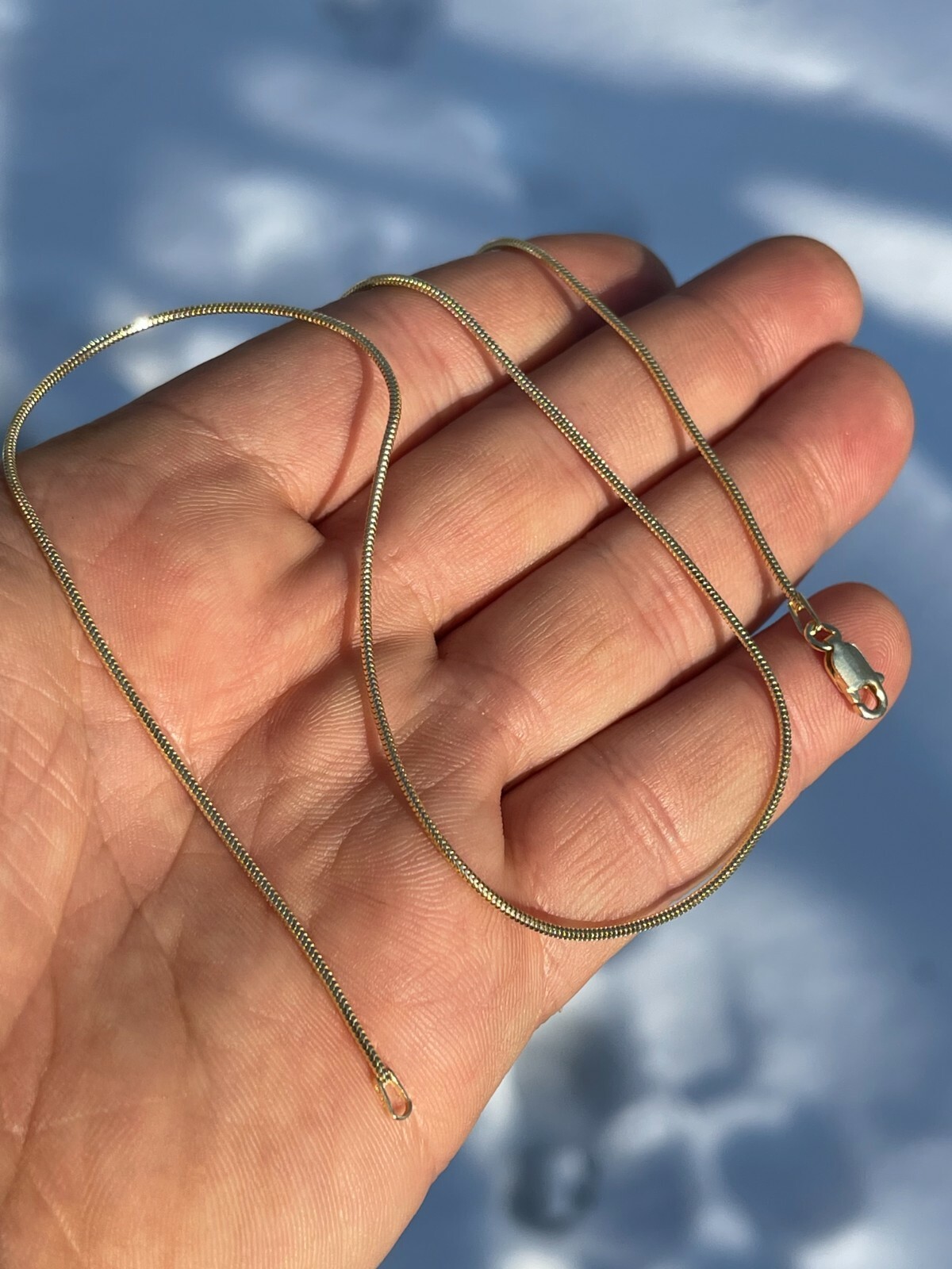 14k Gold Plated Solid 925 Sterling Silver Snake Chain Necklace 14-30″ 1.5mm