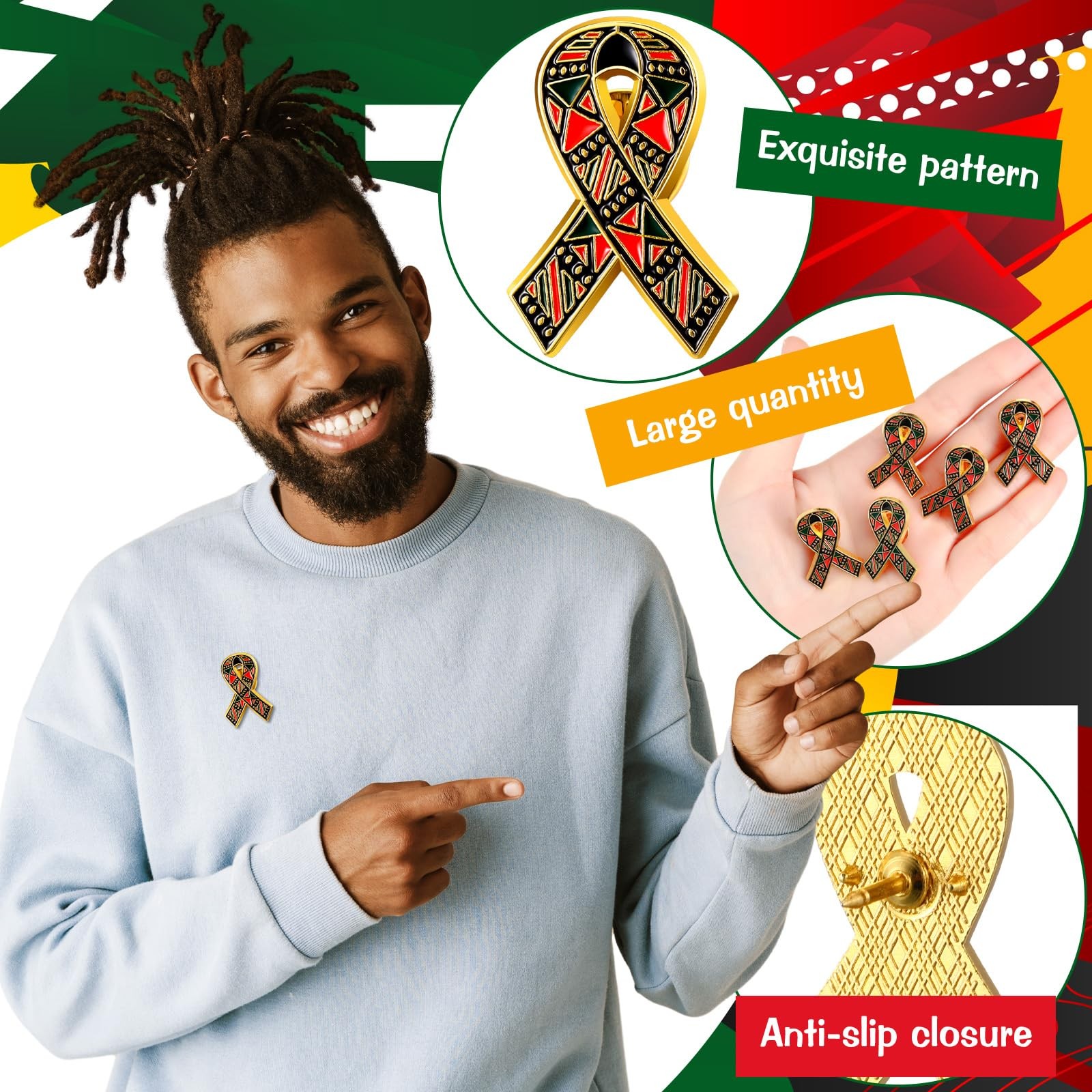 Black Heritage Awareness Lapel Pins Juneteenth Brooch Pins African American