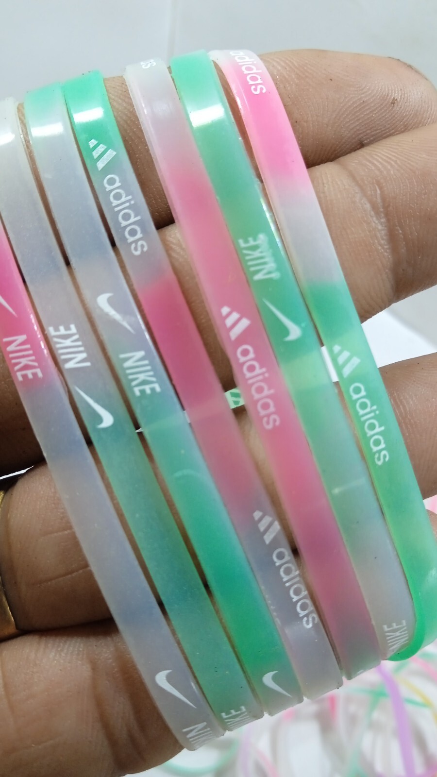 5 Wristbands Silicone Thin Bracelet Baller Bands Sports Band Kids Small Band