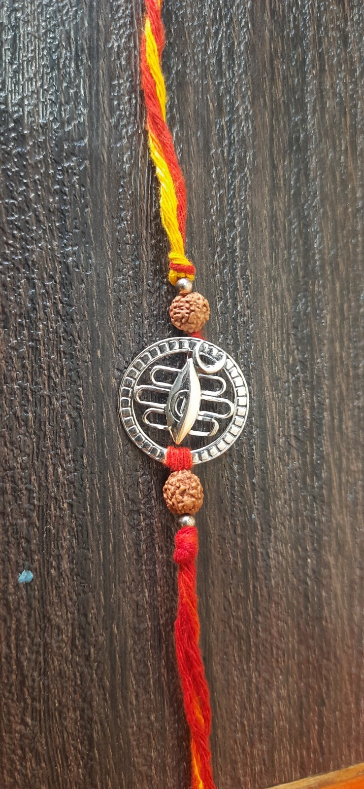 Shiva Third Eye Chandramaa Silver Rudraksha Pendant Moli Bracelet,Shiva Eye