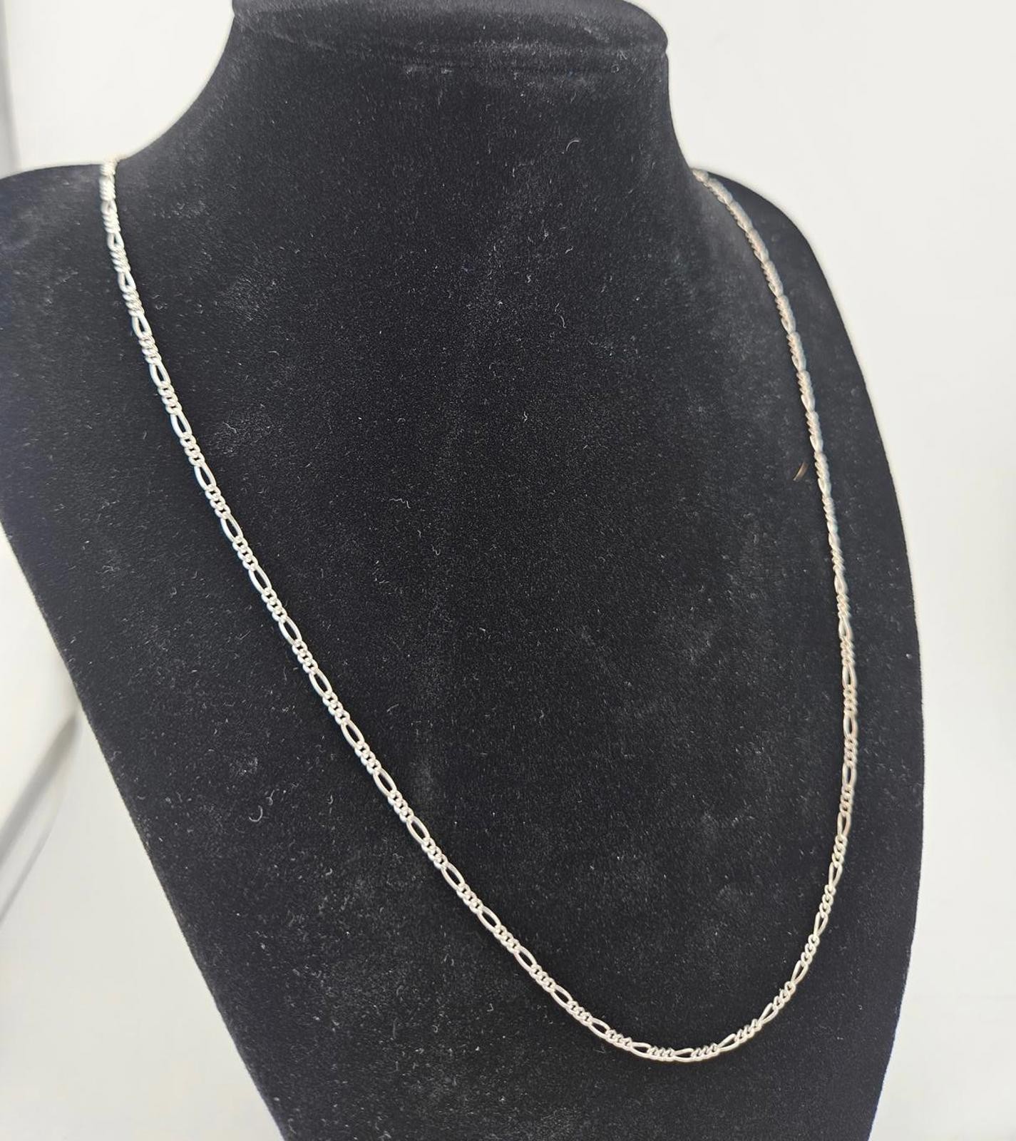 23.5in Sterling Silver 2mm Figaro Necklace Chain