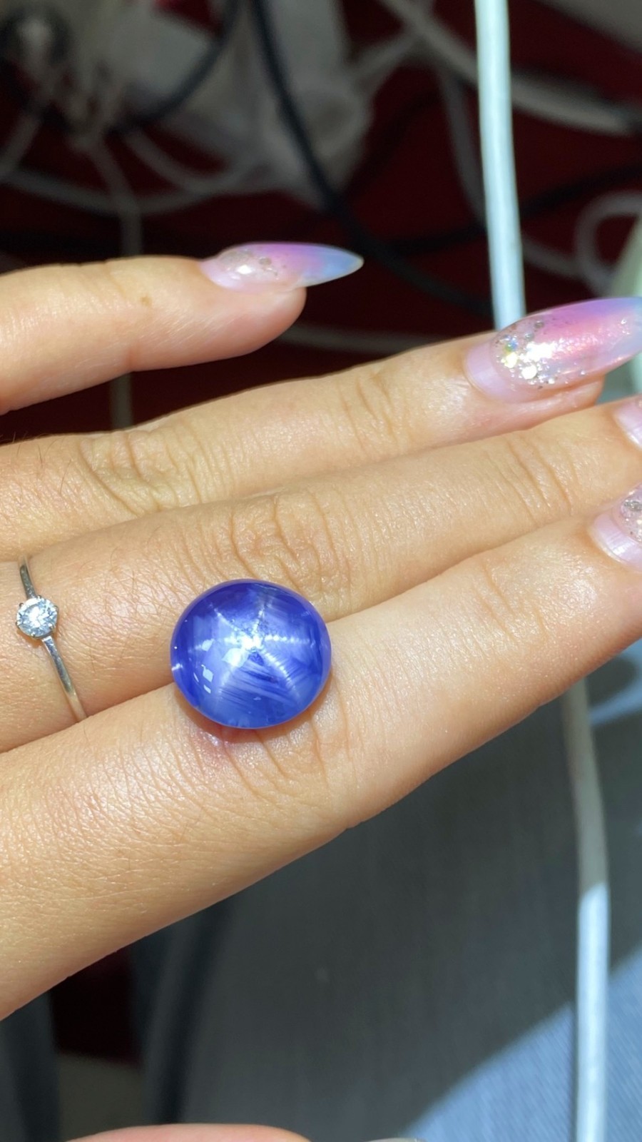 [jerseychou] Natural Star Sapphire 13.42 ct , Sri Lanka, No heat ,AIG