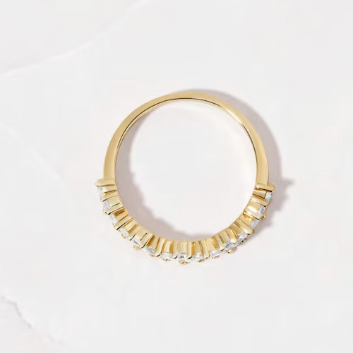 2.5Ct Marquise Cut Simulated Diamond Eternity Band Ring 14k Yellow Gold Over