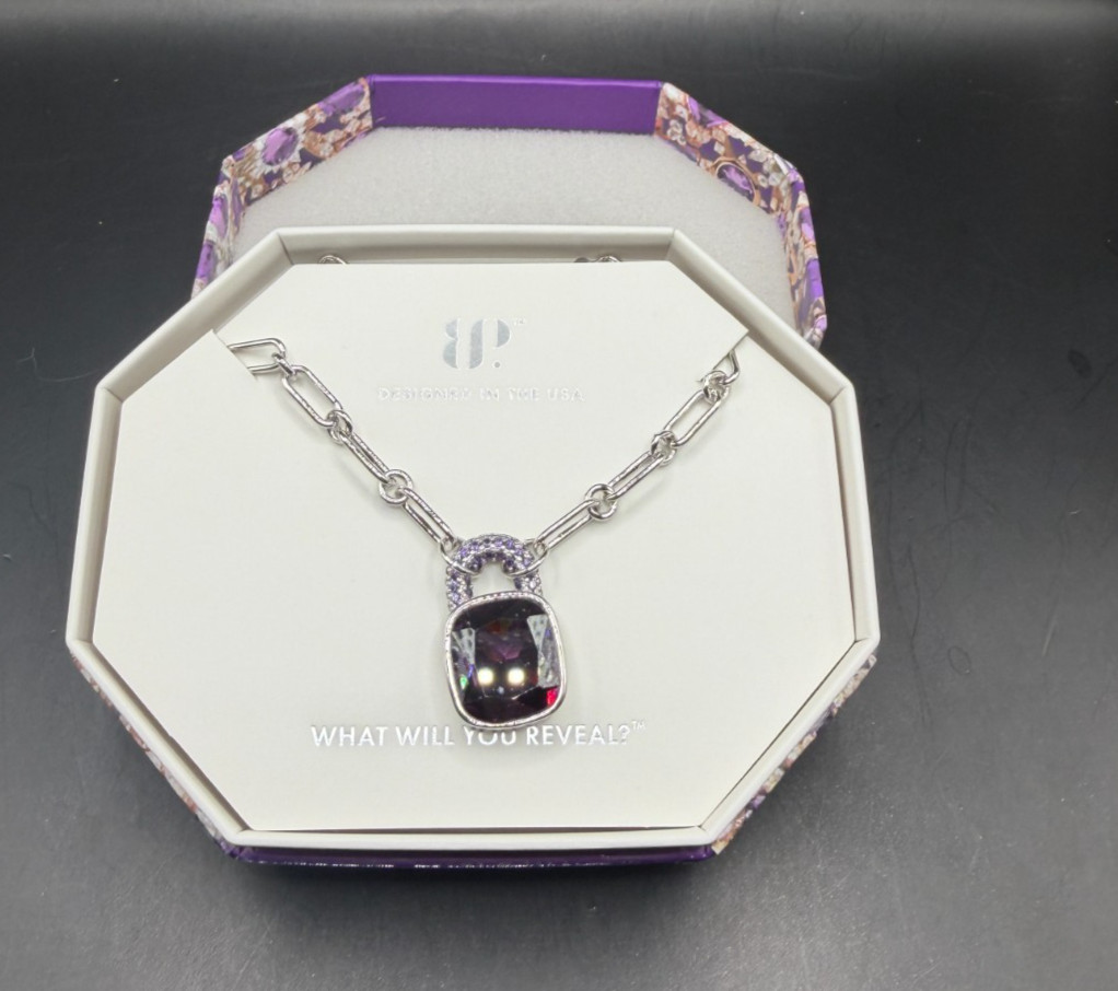 Bomb Party February Birthday 2026 Necklace Glow without Asking Rhodium NK58242