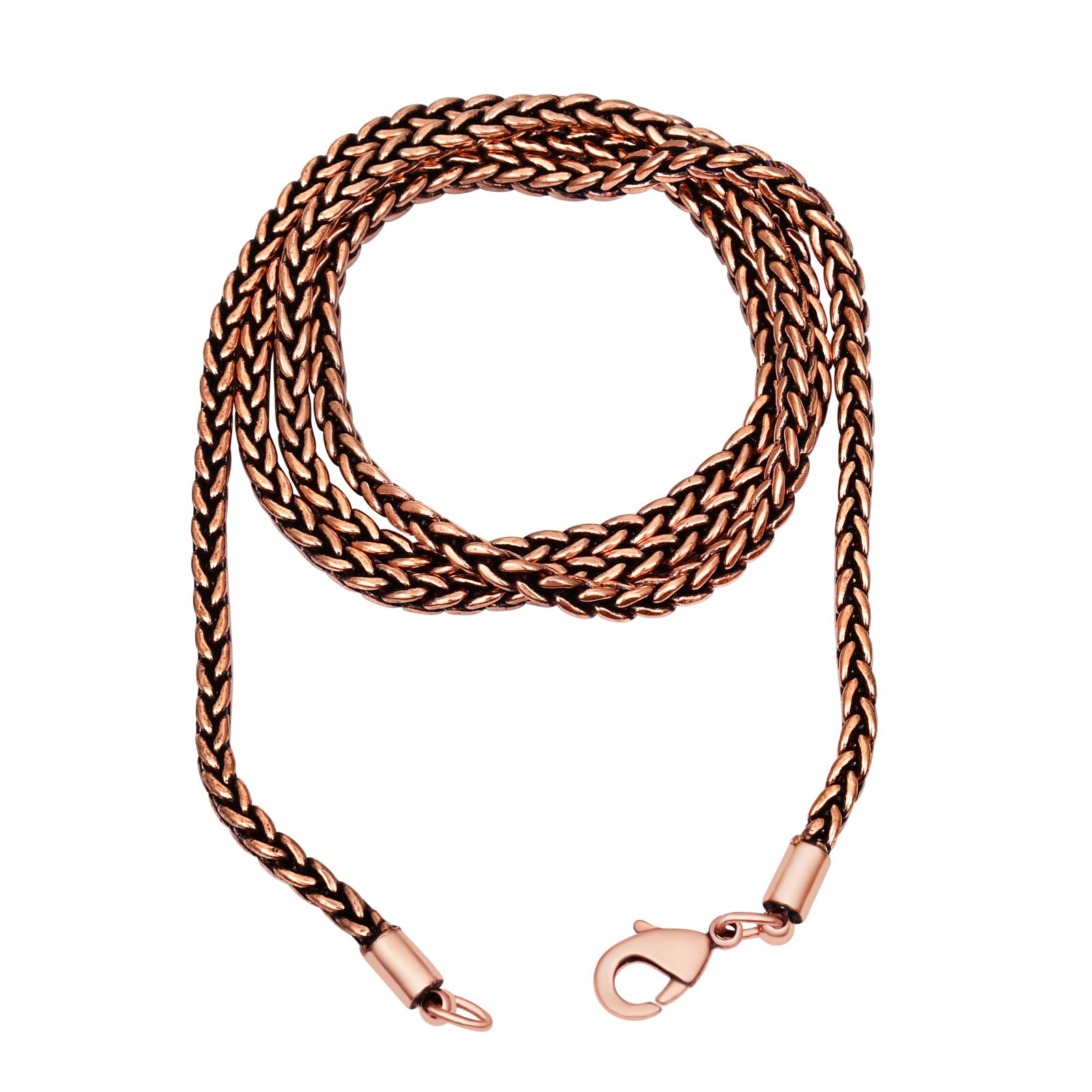 Pure Copper Wheat Chain 100% Oxidized Handmade Necklace Gift For Jewelry RJ-16