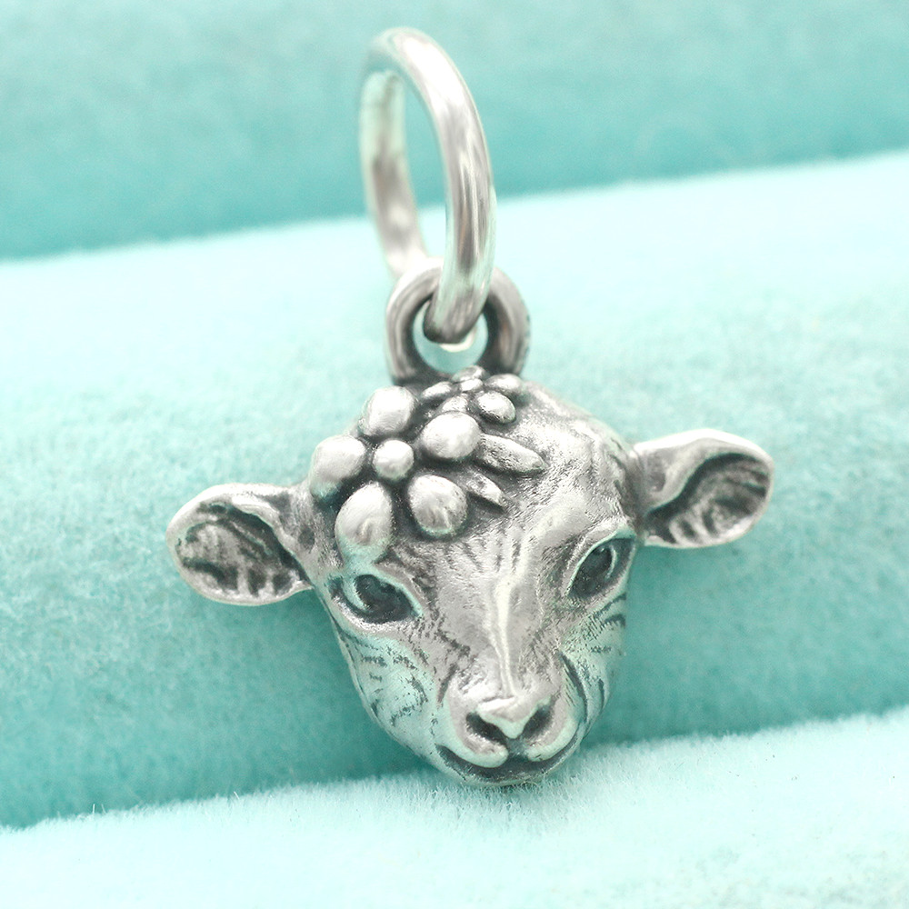 Sheep Goat Ram Lamb Pendant Charm In 925 Sterling Silver Farm Animal Antique New