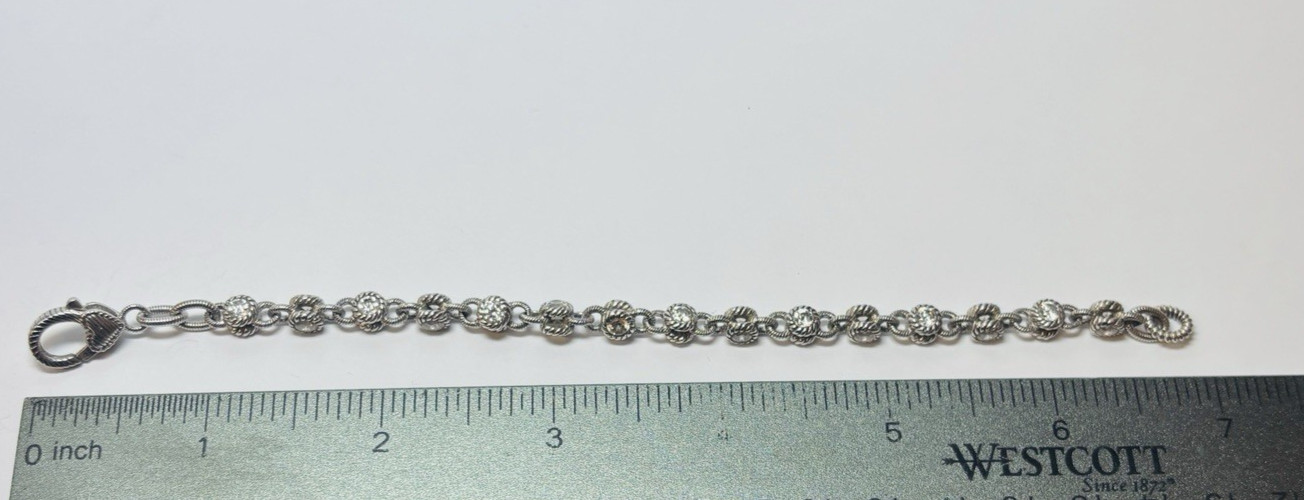 Judith Ripka Sterling 925 Silver CZ Circle Bracelet 6.5 in – .51