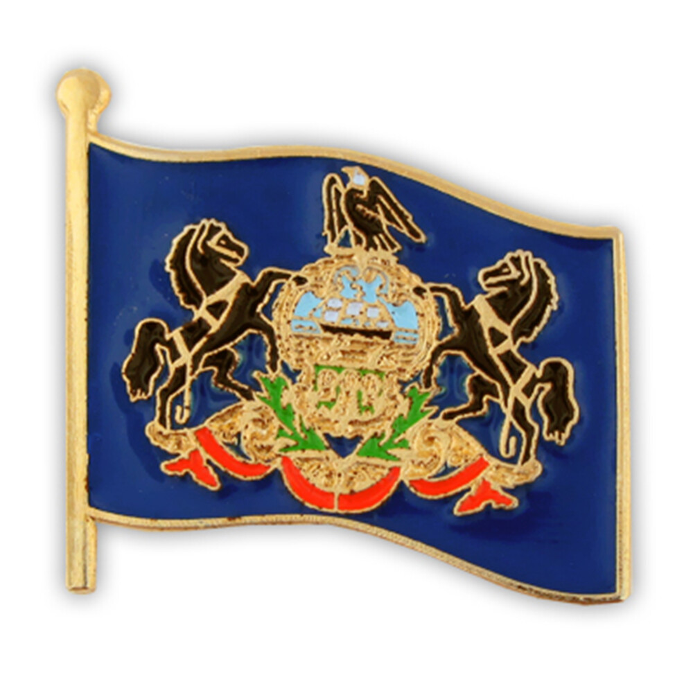 PinMart’s Pennsylvania US State Flag PA Enamel Lapel Pin 1″