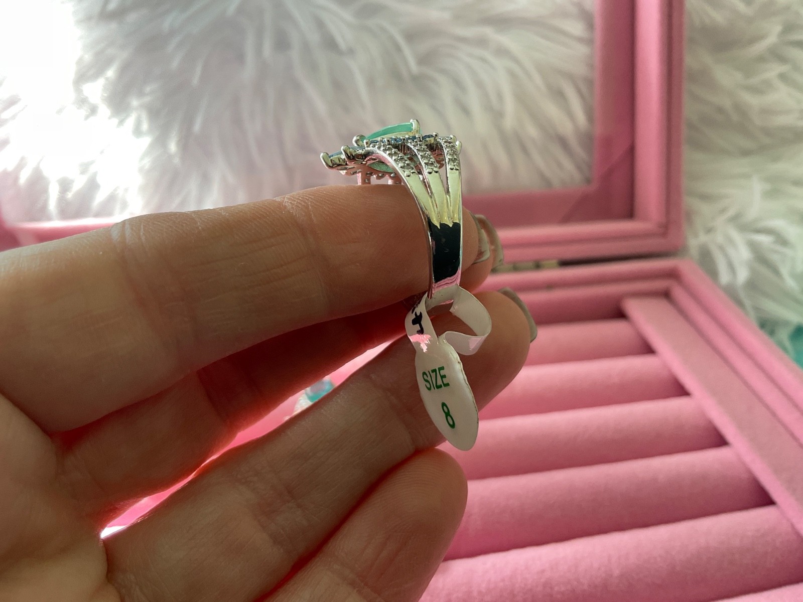 LOT BP Size 8 Rose GOLD Rhodium Rose Gold Opal Green Blue Lot of 4 NEW NO 27