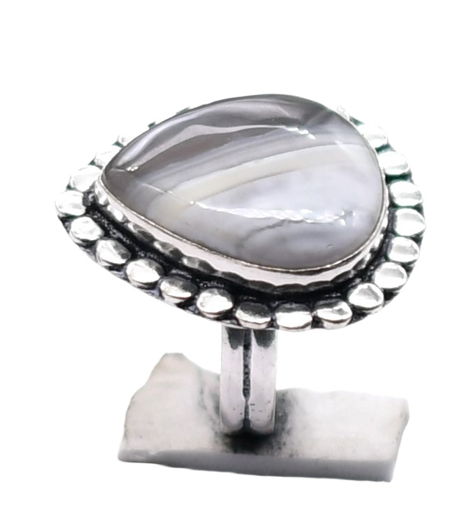 Owyhee Opal Natural Gemstone Silver Plated Ring US Size-9.75 R 5391