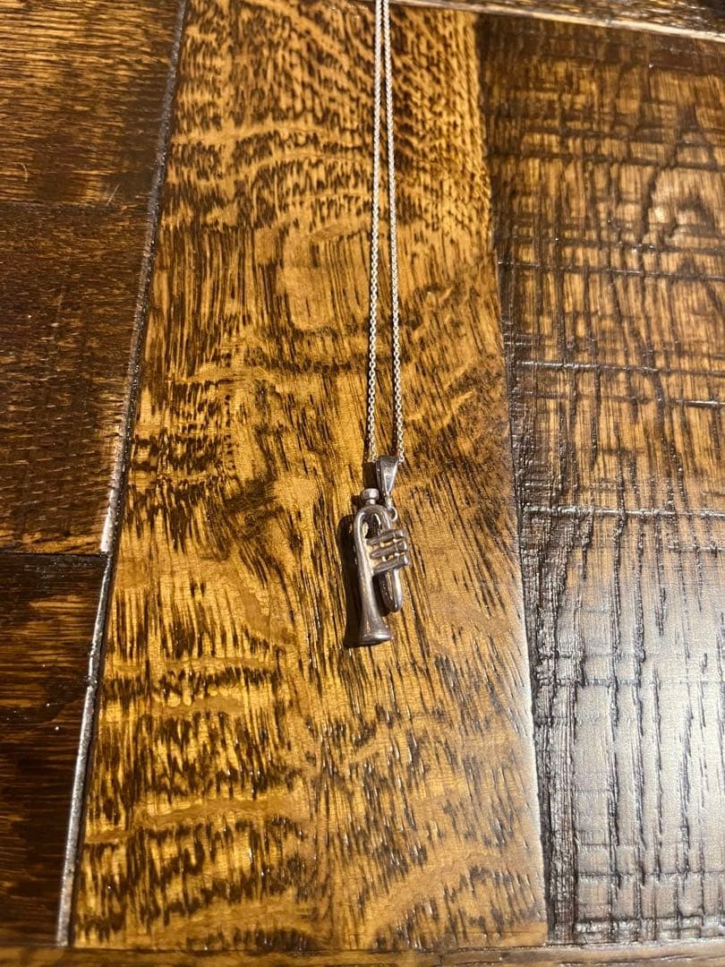 Vintage Jazz Trumpet Necklace Silver 925 USA