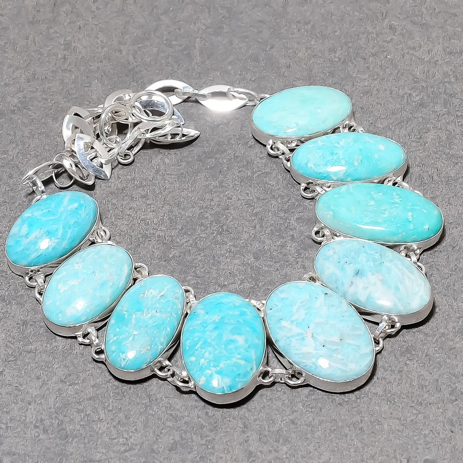 Amazonite Oval Shape Gemstone Fashion Ethnic Gift Jewelry Handmade Necklace 18″