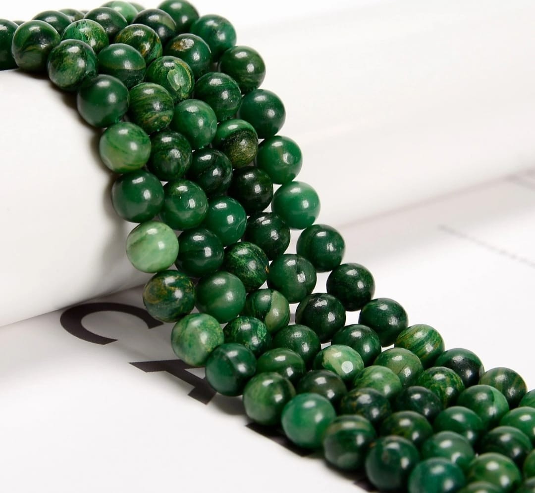 Afghan Natural Jade Smooth Round Beaded 4mm 6mm 8mm 15.5″ Strand Gems