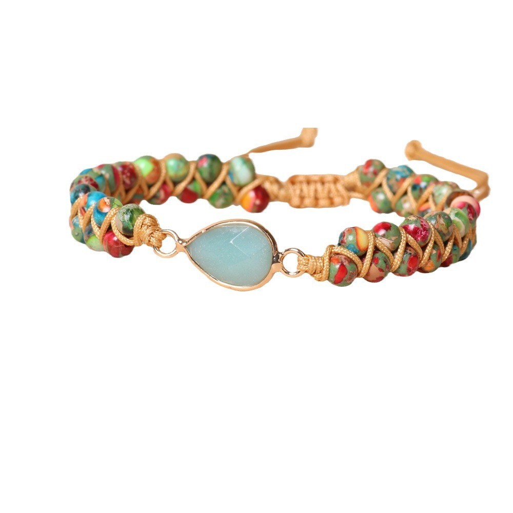 Amazonite Sea Sediment Beaded Handmade Healing Chakra Reiki Women Bracelet Gifts