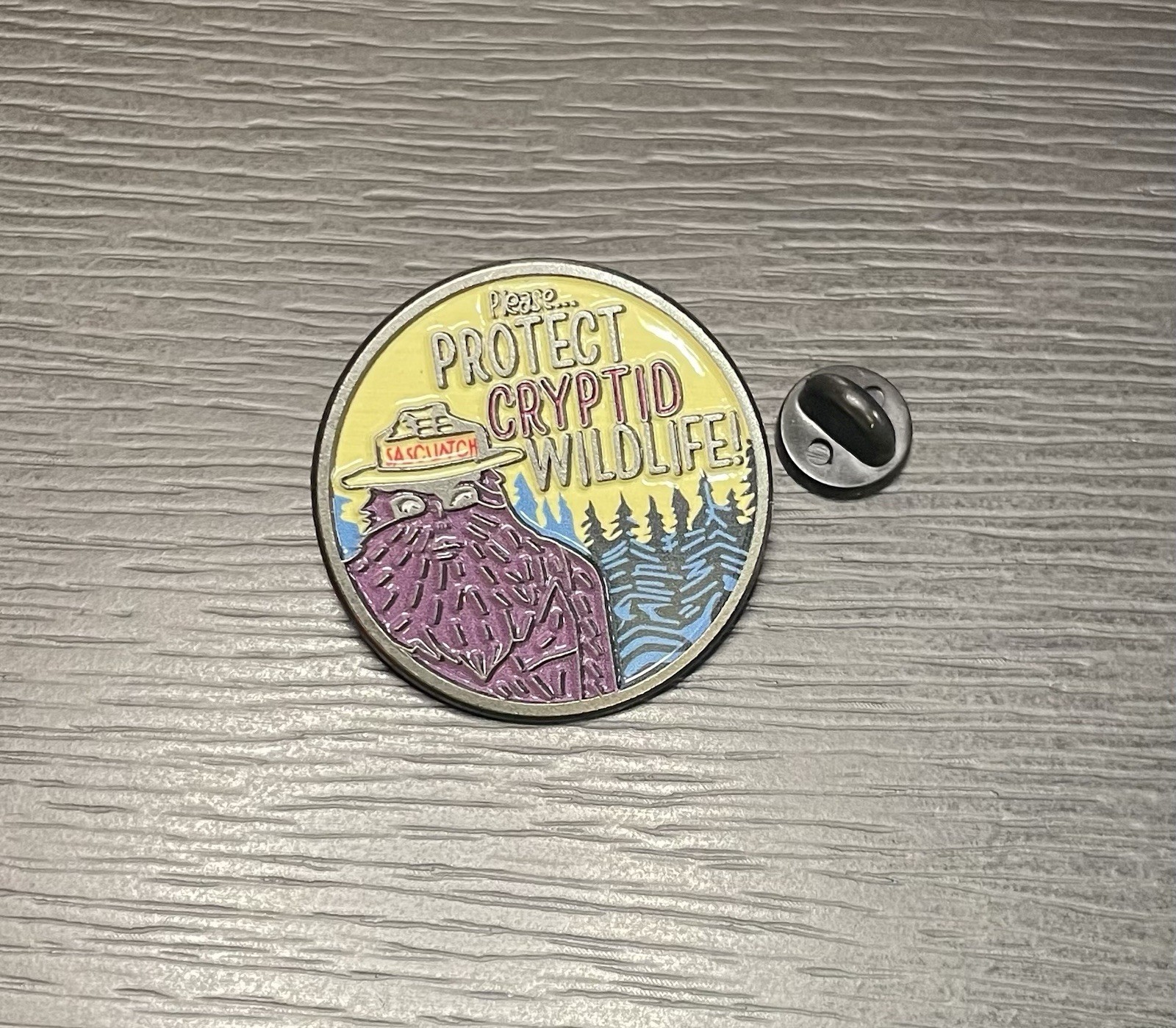 Cryptid Wildlife Style 1pc Rubber Backer Protect Cryptid Funny Pin FREE SHIPPING
