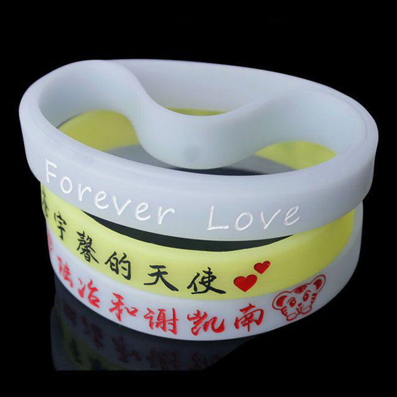 Custom Silicone Wristbands Personalized Name Slogan Glow Bracelets Events Gift