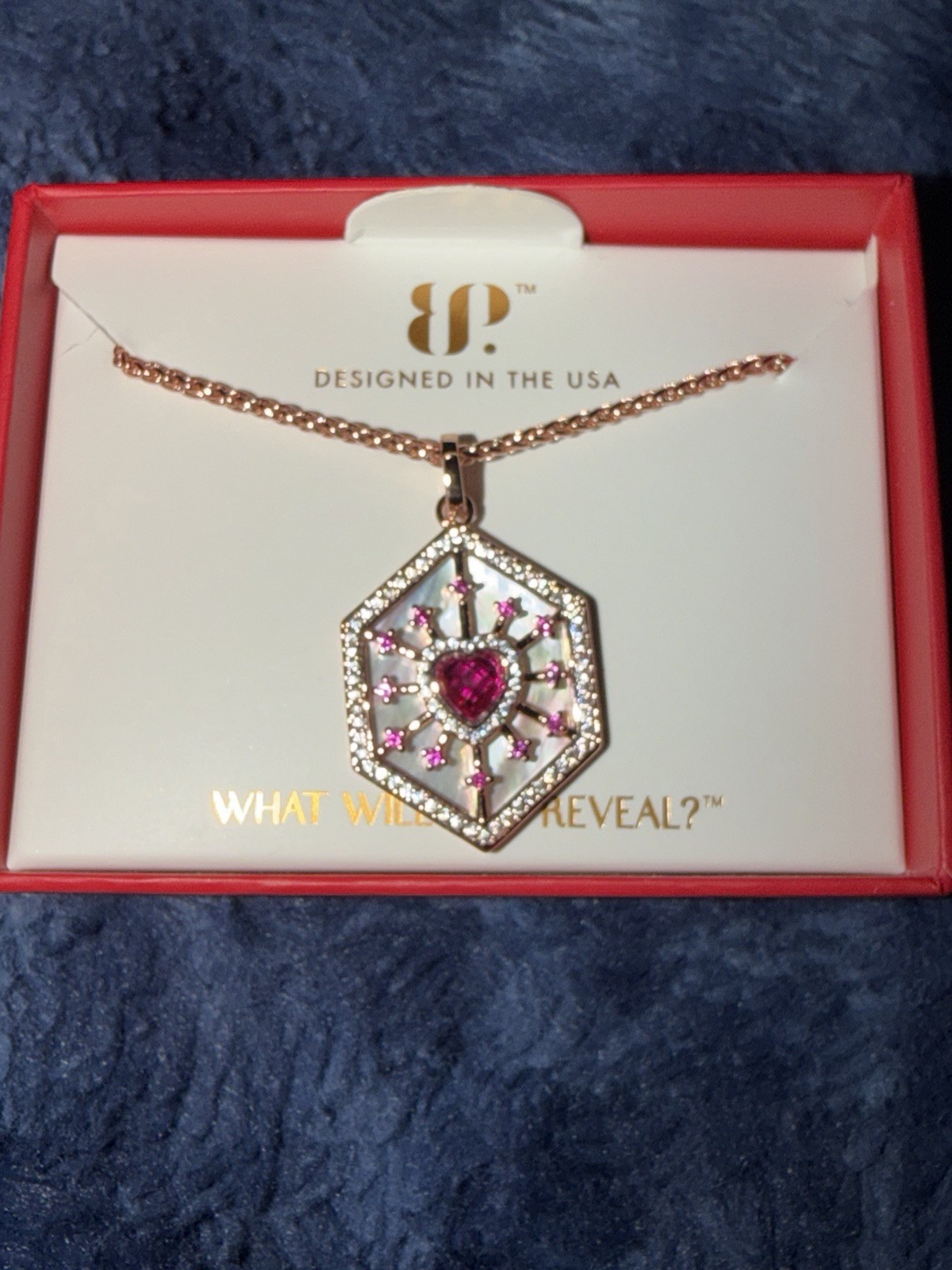 Bomb Party HEARTS ON FIRE Heart Necklace Ruby Rose Gold Plating July 2026.