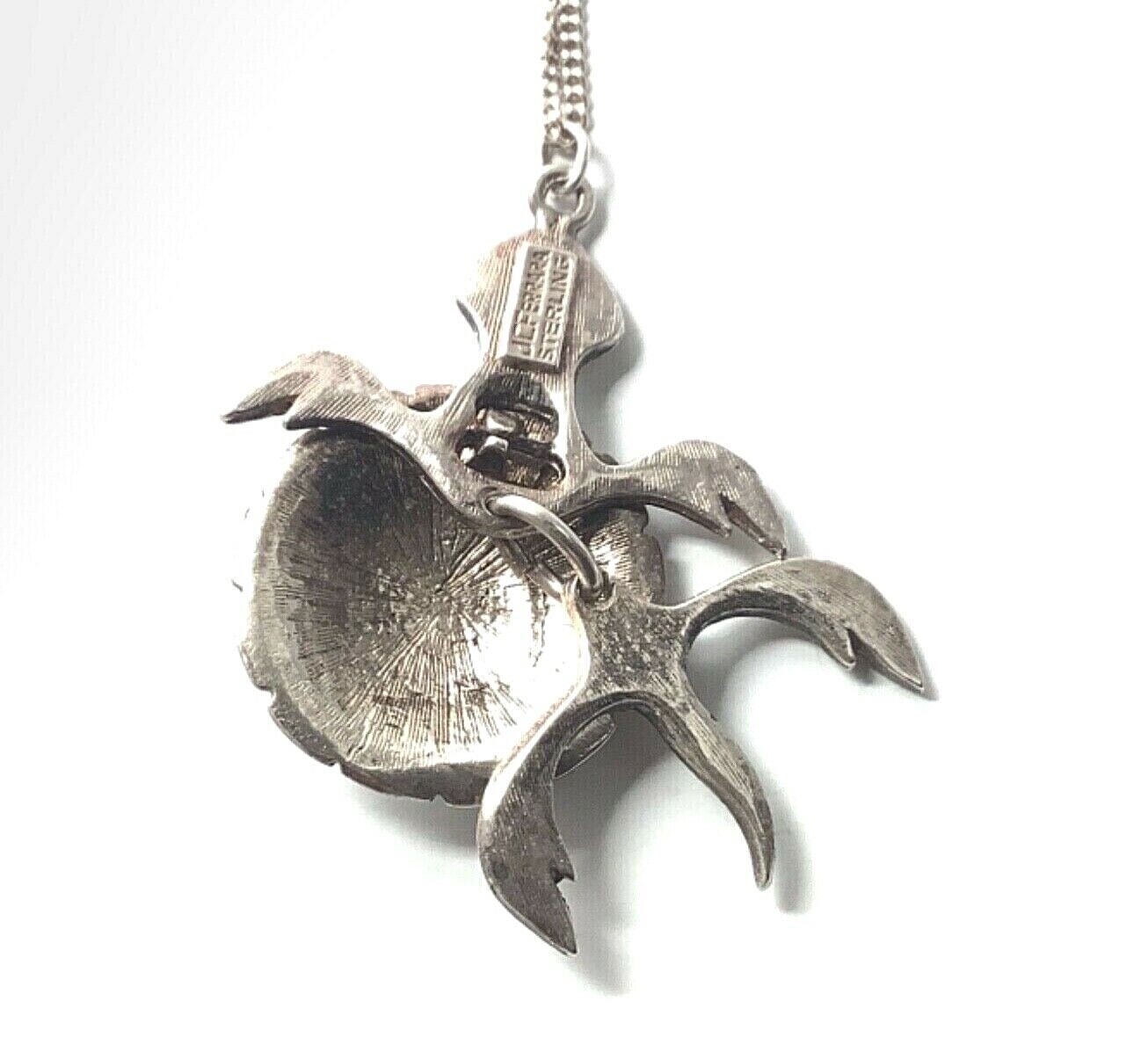 JC FERRARA Sterling Silver Articulating Turtle Pendant w/1.4mm Alpaca Chain, 20”