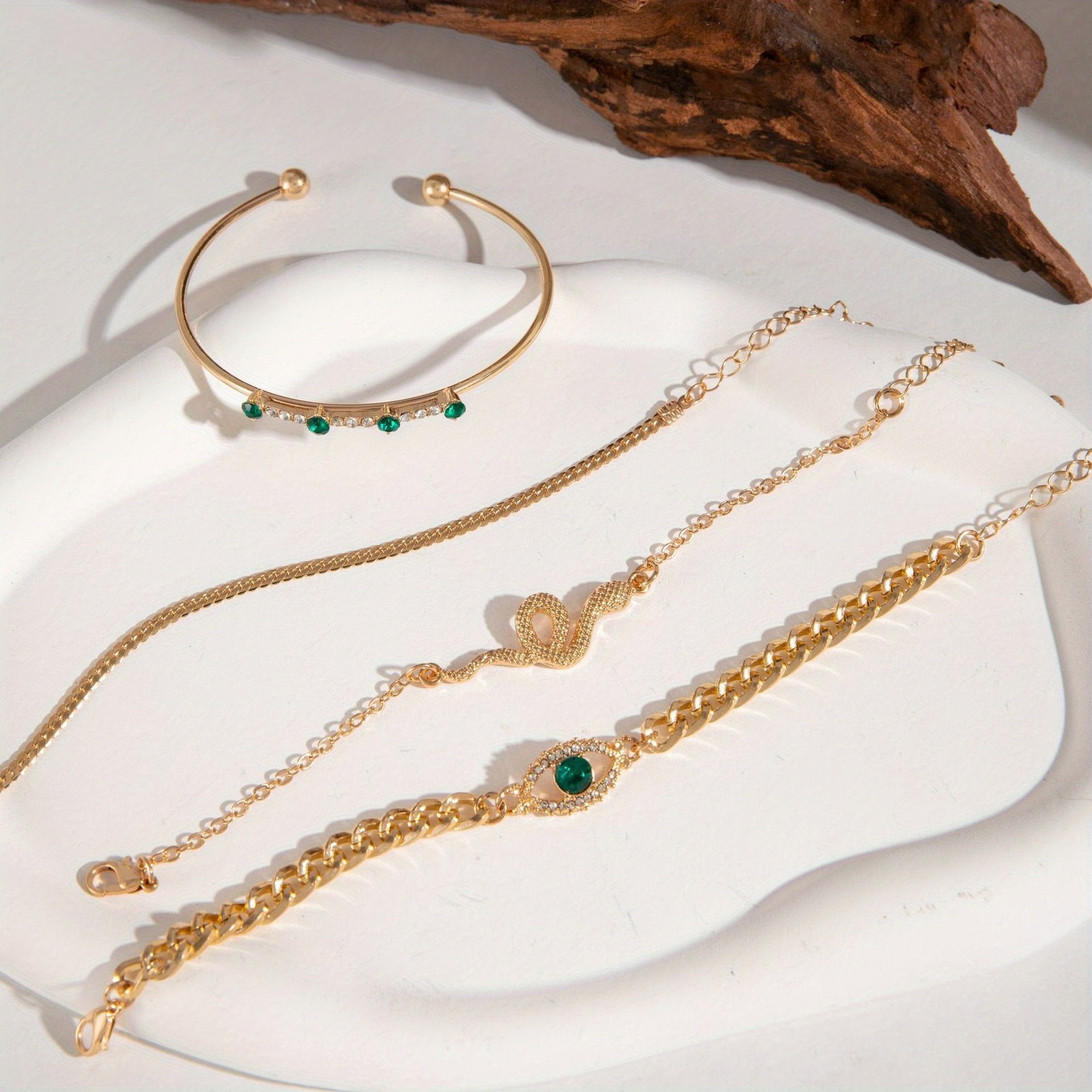 20Pcs Dainty Layered Chain Bracelets Adjustable Bangle Link Bracelet Set Women