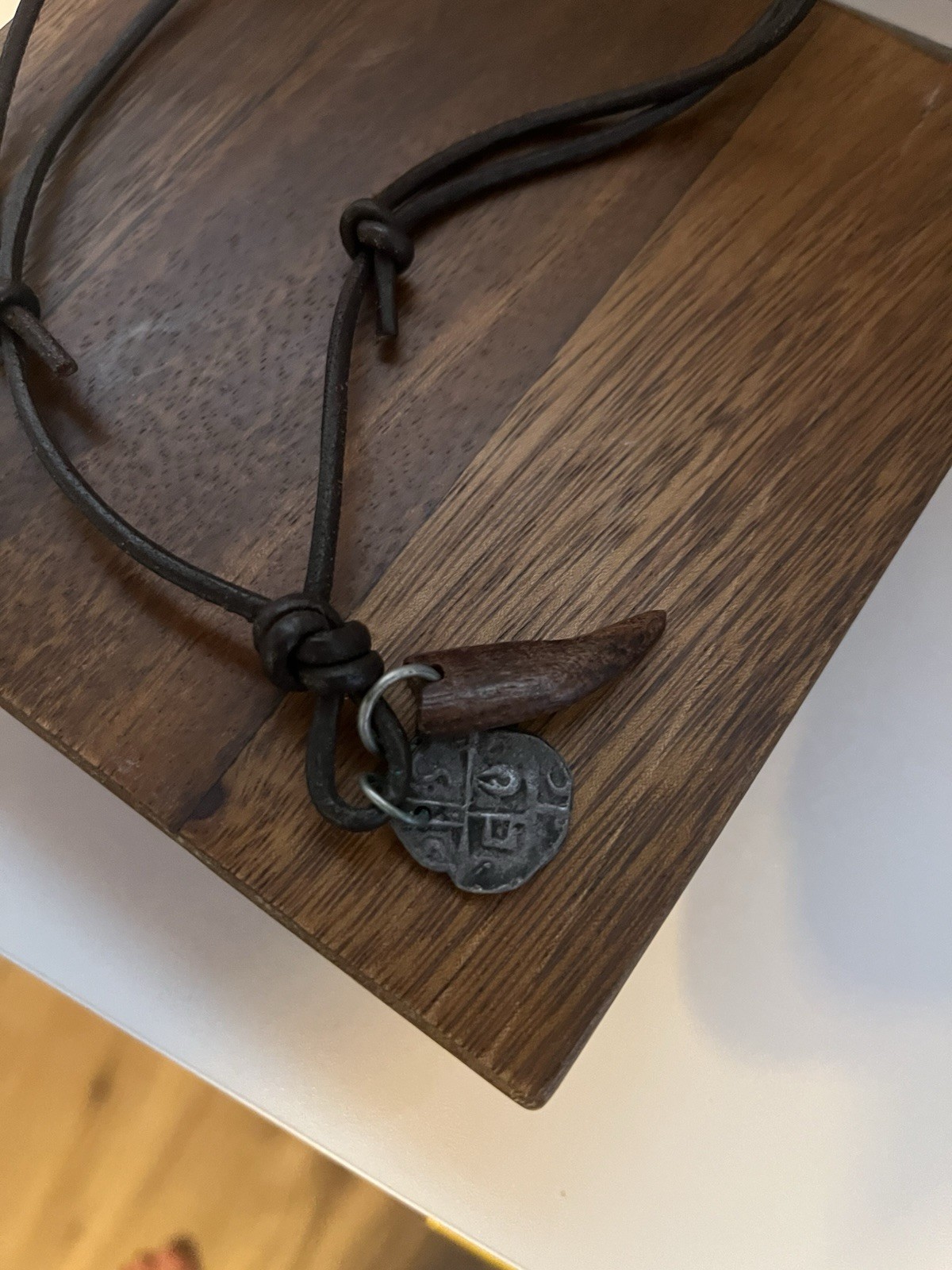 Adjustable Black Cord Necklace Slide Wood Amulet American Eagle lot of 3