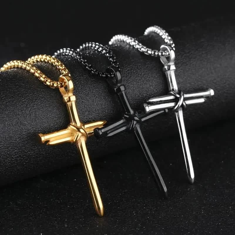 Titanium Steel Casting Steel Nails Cross Men’s Pendant Punk Style