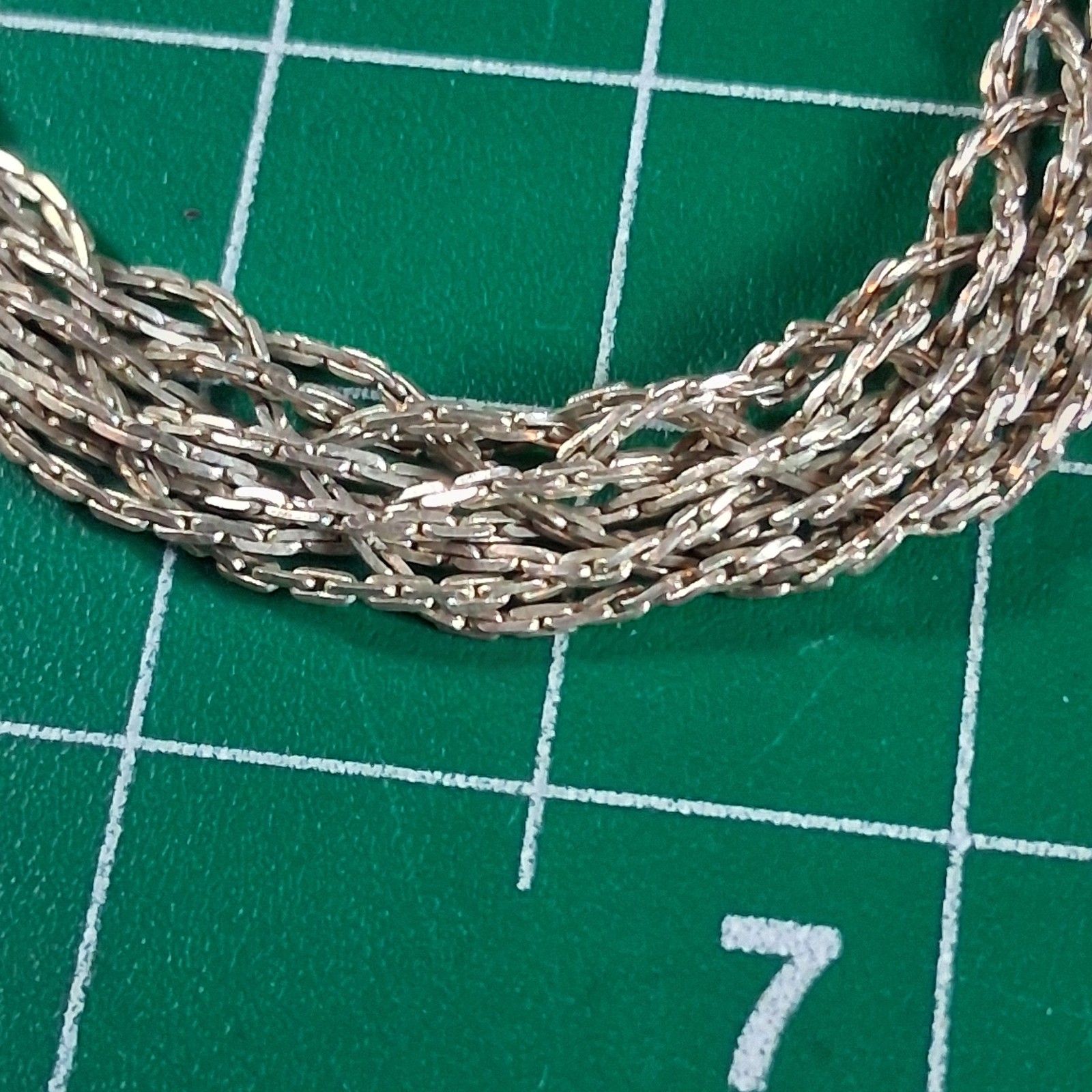 Vintage Silver Tone Braided Chains Flat Band Fold Over Clasp Bracelet